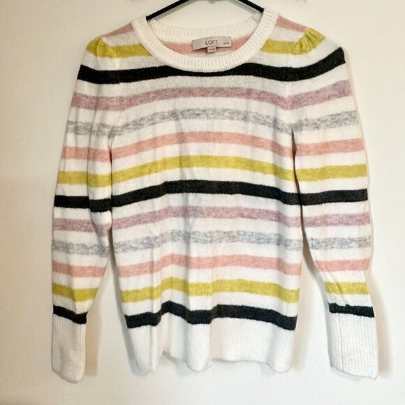 LOFT Multicolor Striped Sweater - Size: XSP - Picture 2 of 4